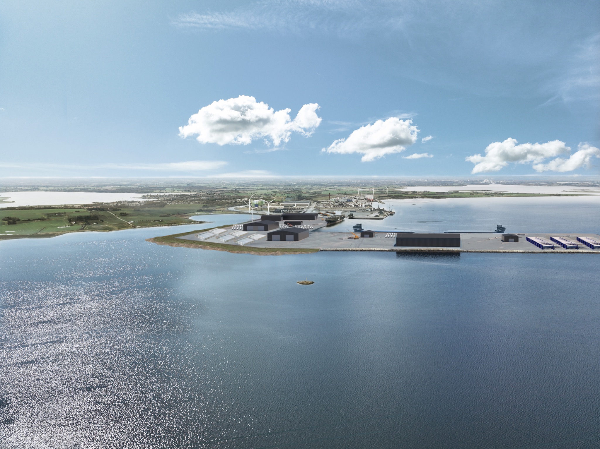 landscape visualization of the Odense Havn waterfront expansion